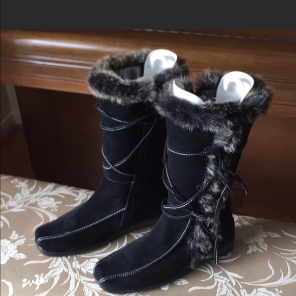 Colin Stuart Leather & Faux Fur Boots 11 NEW! - Picture 3 of 8